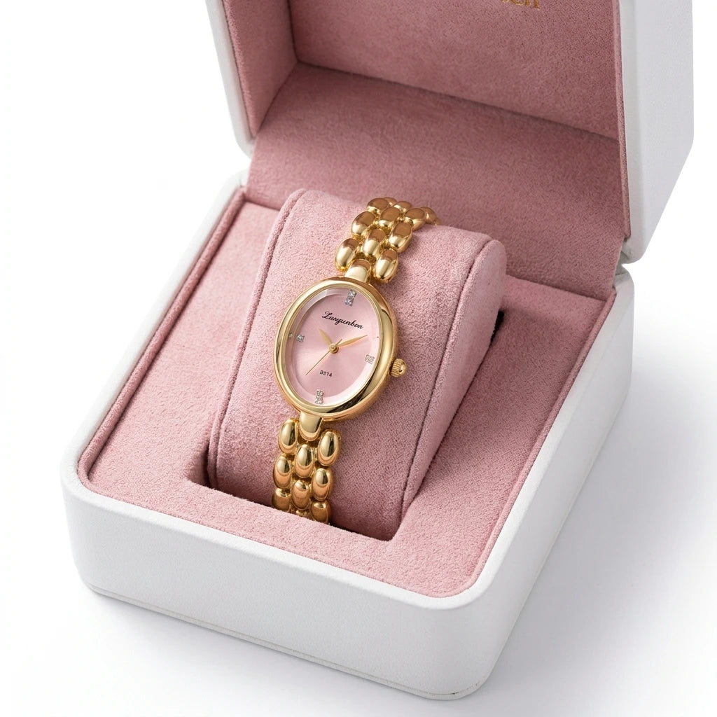 Anti tarnish watch -Pink Round