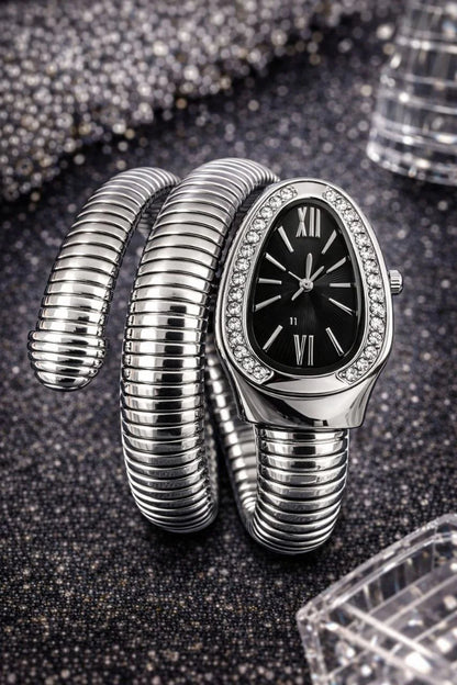 Premium Silver Snake Wrap Watch available