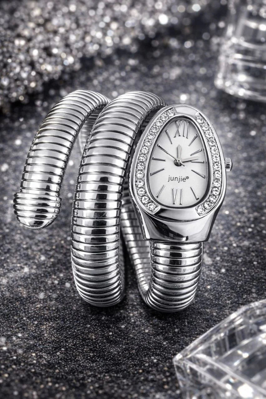 Premium Silver Snake Wrap Watch available